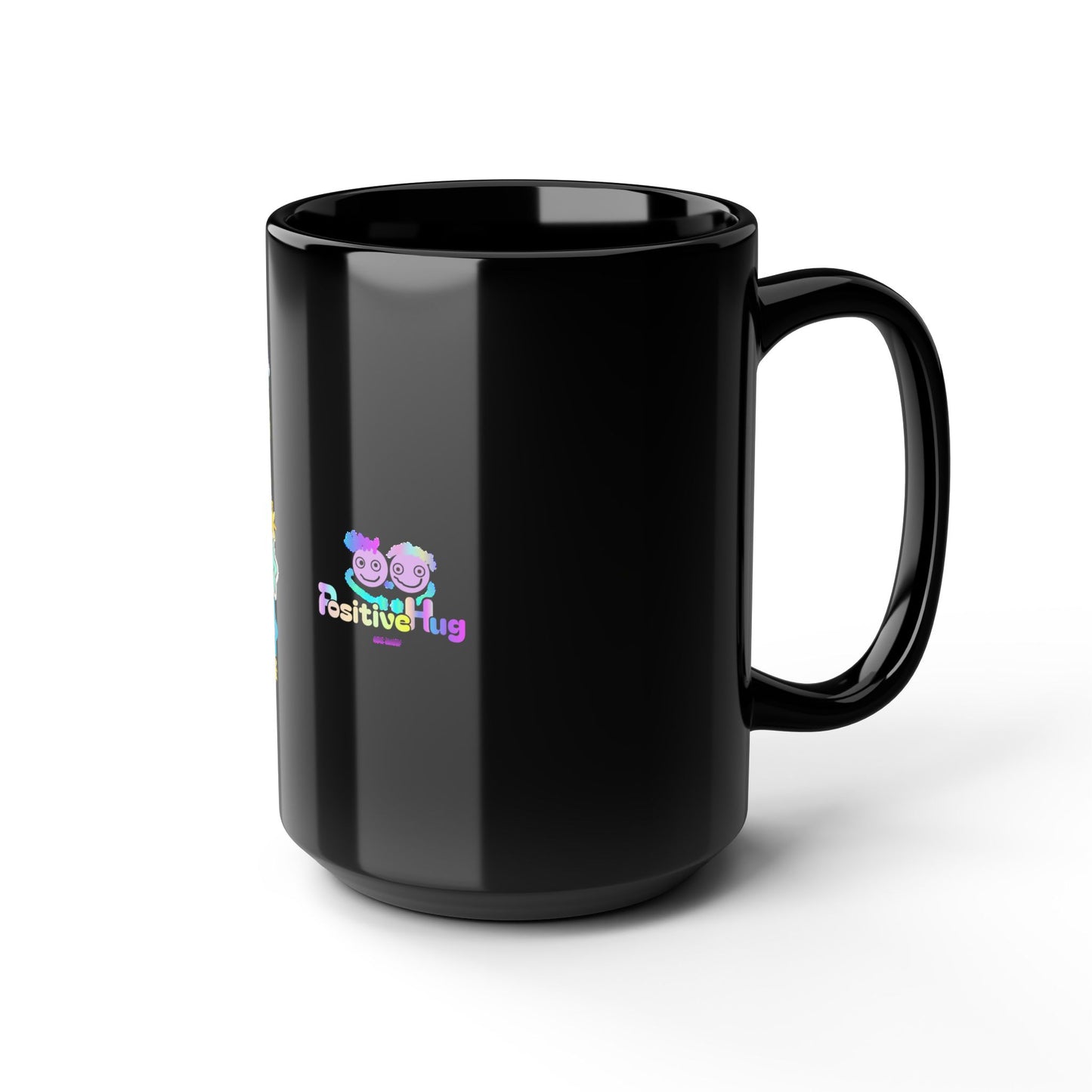 Shoot for the Moon Inspirational Black Mug — Cute Pastel Design | PositiveHug