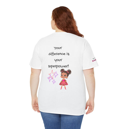 Your Difference Is Your Superpower T-Shirt — Uplifting Motivational Graphic Tee