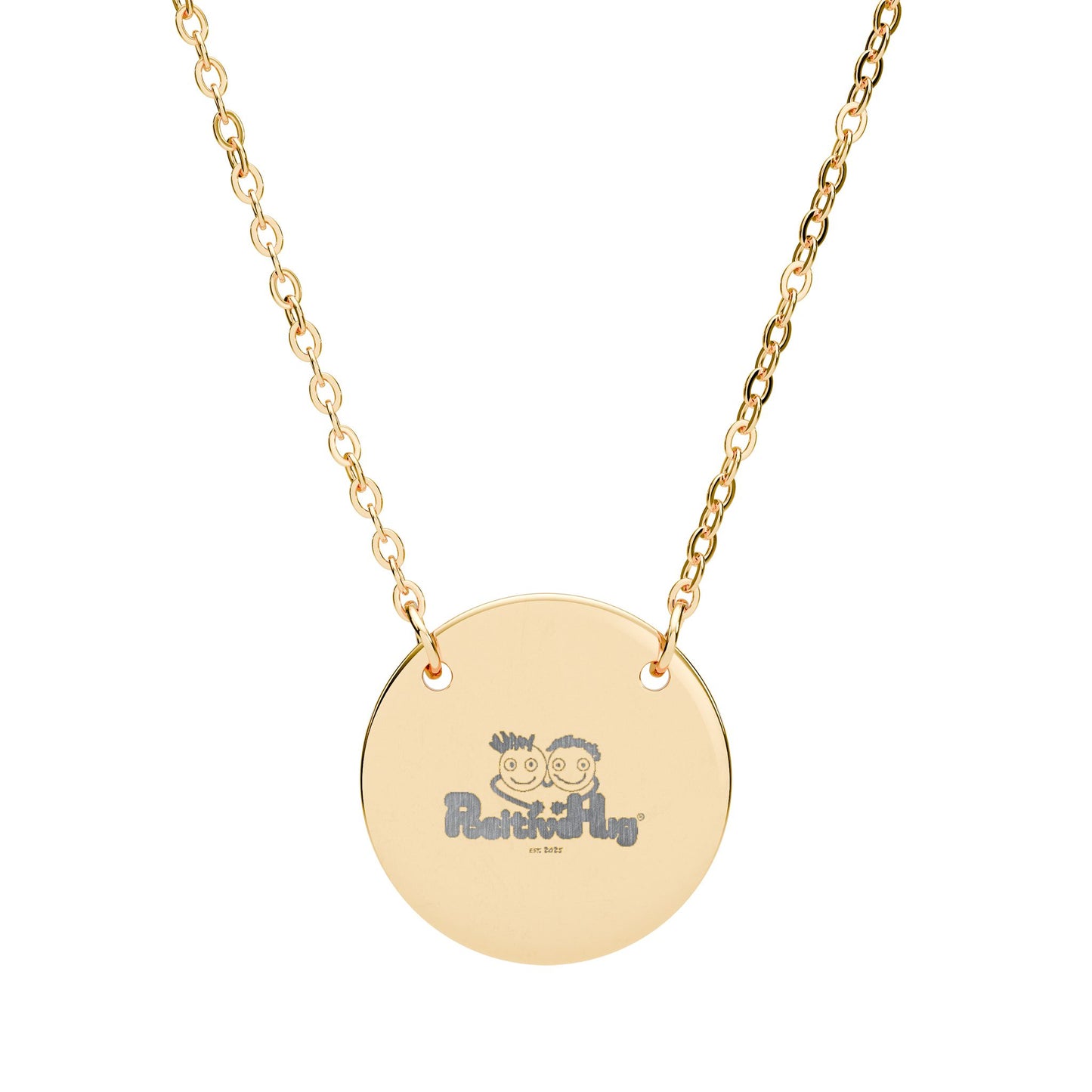 PositiveHug Logo Disc Pendant Necklace