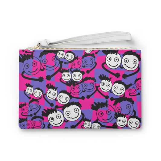 90's Neon Clutch Bag by PositiveHug -Pink & Purple