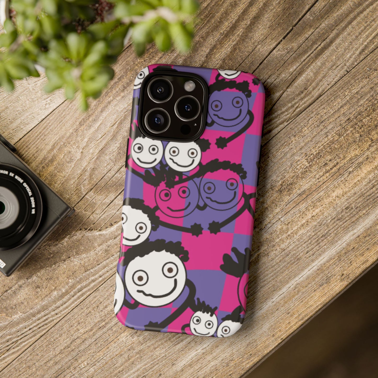 Positive Vibes Phone Case - By PositiveHug Happy, Colorful Tough Case - Pink & Purple