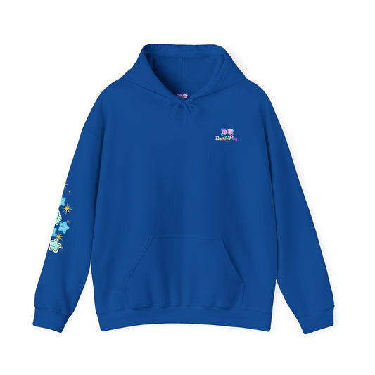 Bright Shoot for the Moon. Even if you miss, you'll land among the stars Hoodie - Cute Starry Moon Graphic