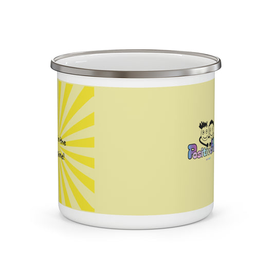 Enamel Camping Mug - 'Live in the Sunshine' Cute PositiveHug Camping Coffee Cup