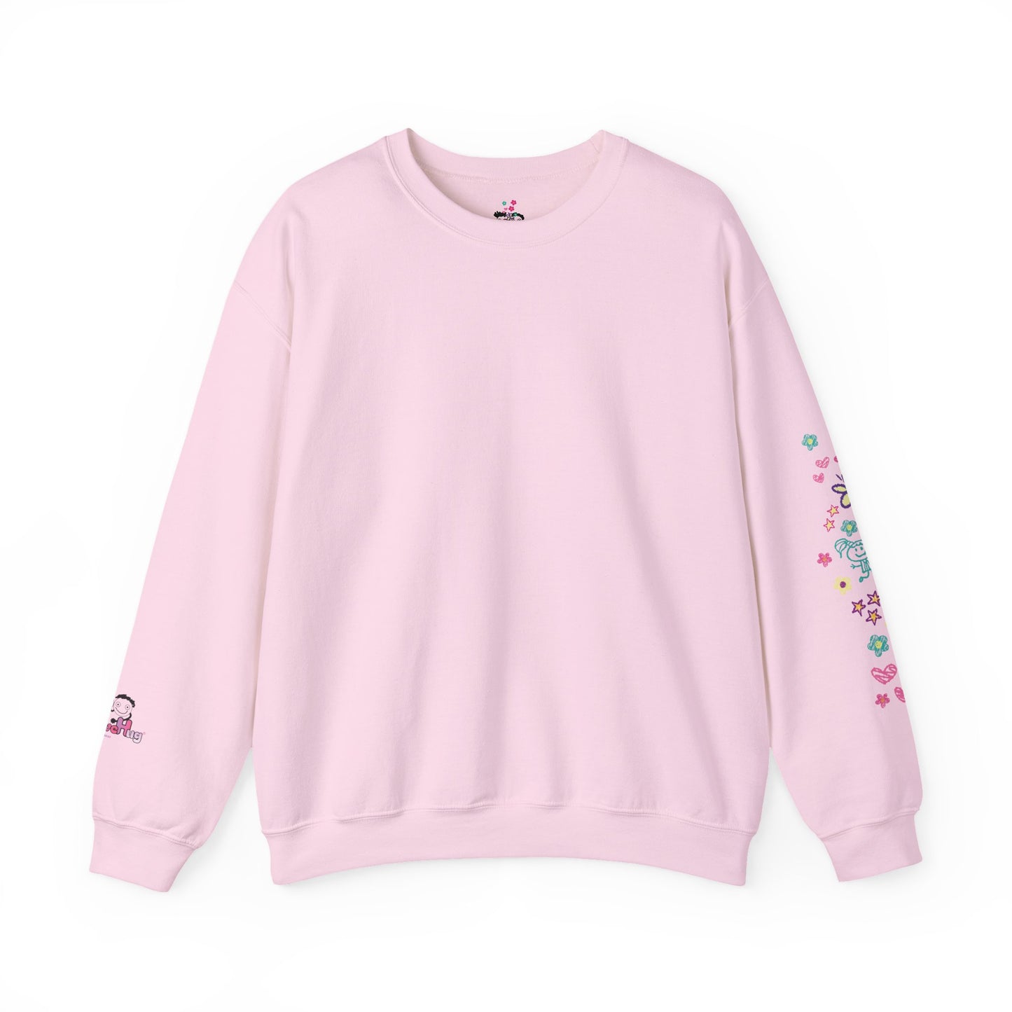 "Powered by Positivity & a Little Delulu" Cute Graphic Crewneck Sweatshirt | PositiveHug