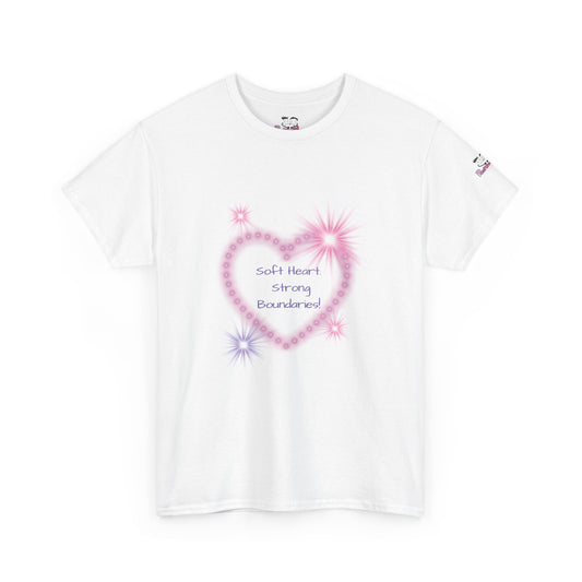 Soft Heart Strong Boundaries T-Shirt | Pink Heart Graphic Tee | PositiveHug