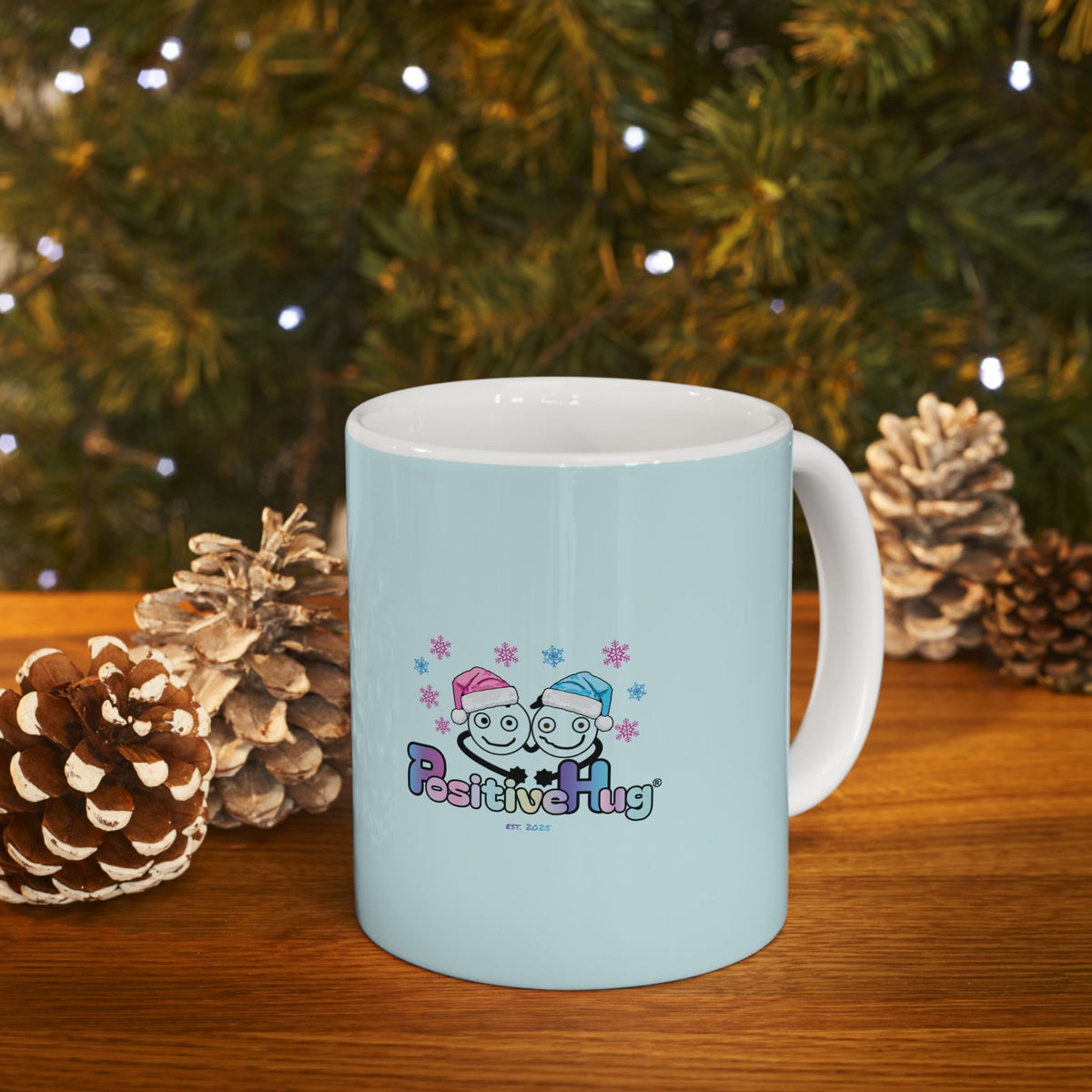 Christmas Cat Ceramic Mug, Too Cute for the Naughty List | PositiveHug