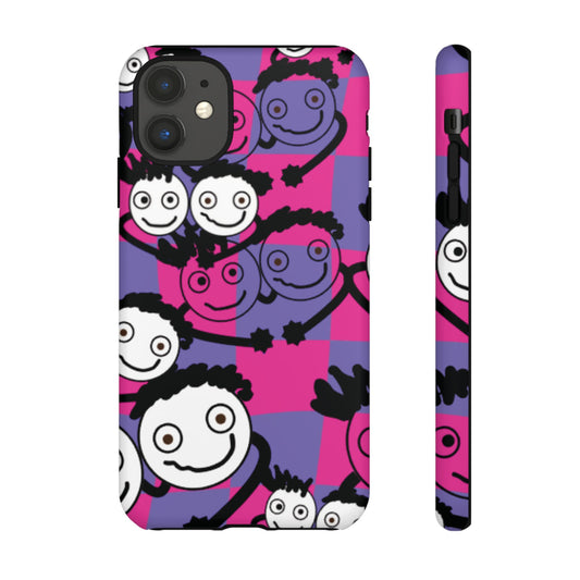 Positive Vibes Phone Case - By PositiveHug Happy, Colorful Tough Case - Pink & Purple