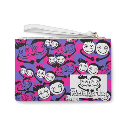 90's  Neon Clutch Bag by PositiveHug -Pink & Purple