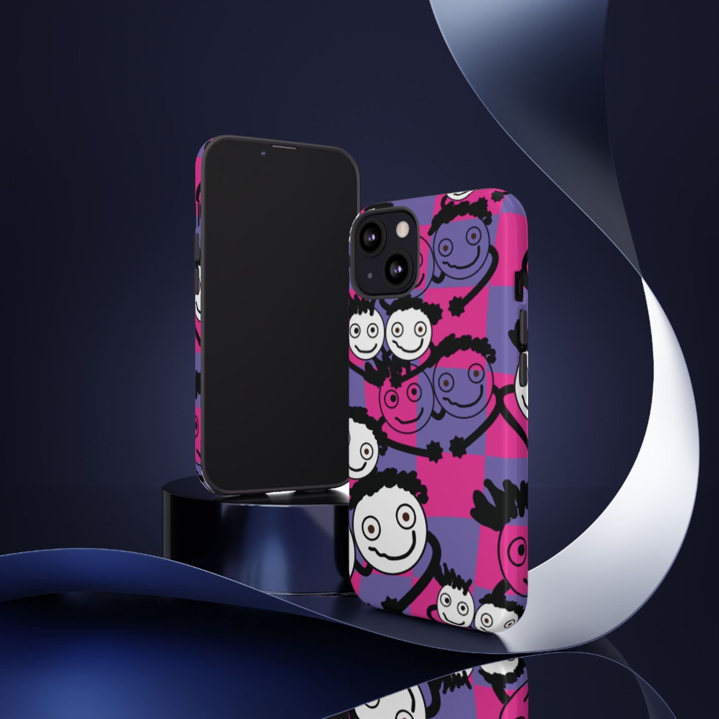 Positive Vibes Phone Case - By PositiveHug Happy, Colorful Tough Case - Pink & Purple