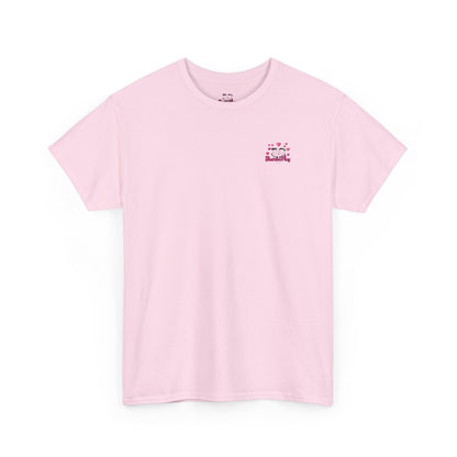 Cute PositiveHug logo with love hearts tee