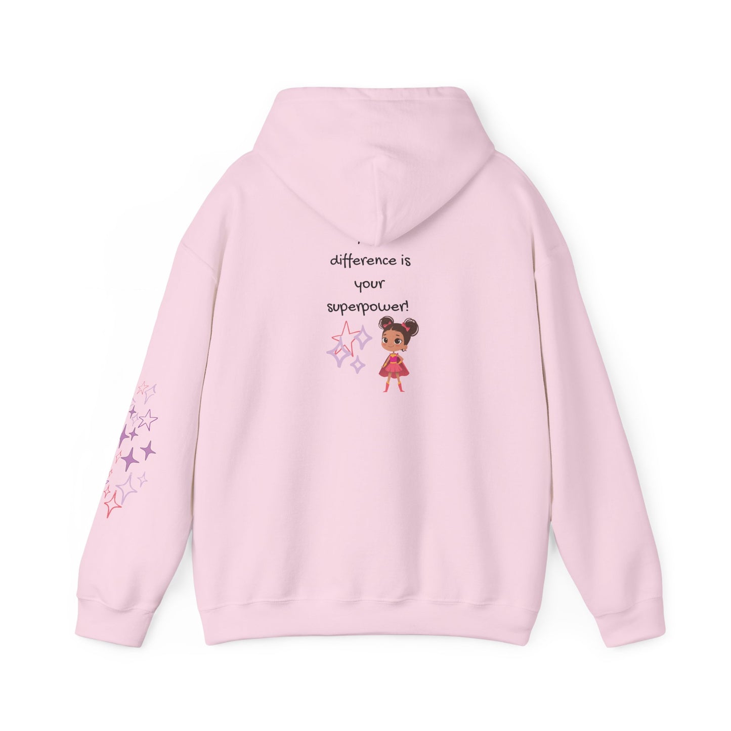 Your Difference Is Your Superpower -  Female Empowerment Graphic Hoodie - Graphic Back