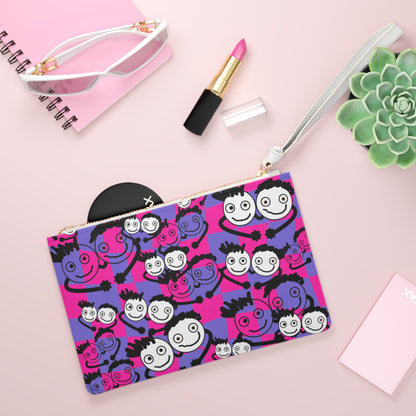 90's  Neon Clutch Bag by PositiveHug -Pink & Purple