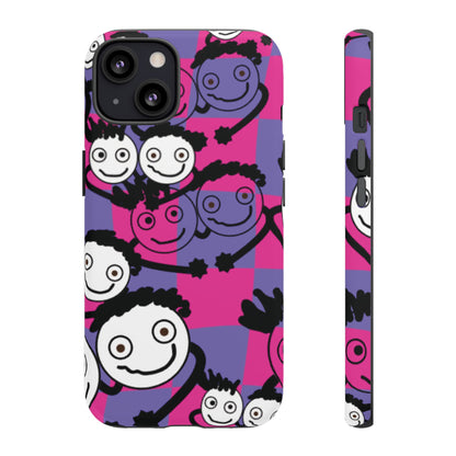 Positive Vibes Phone Case - By PositiveHug Happy, Colorful Tough Case - Pink & Purple