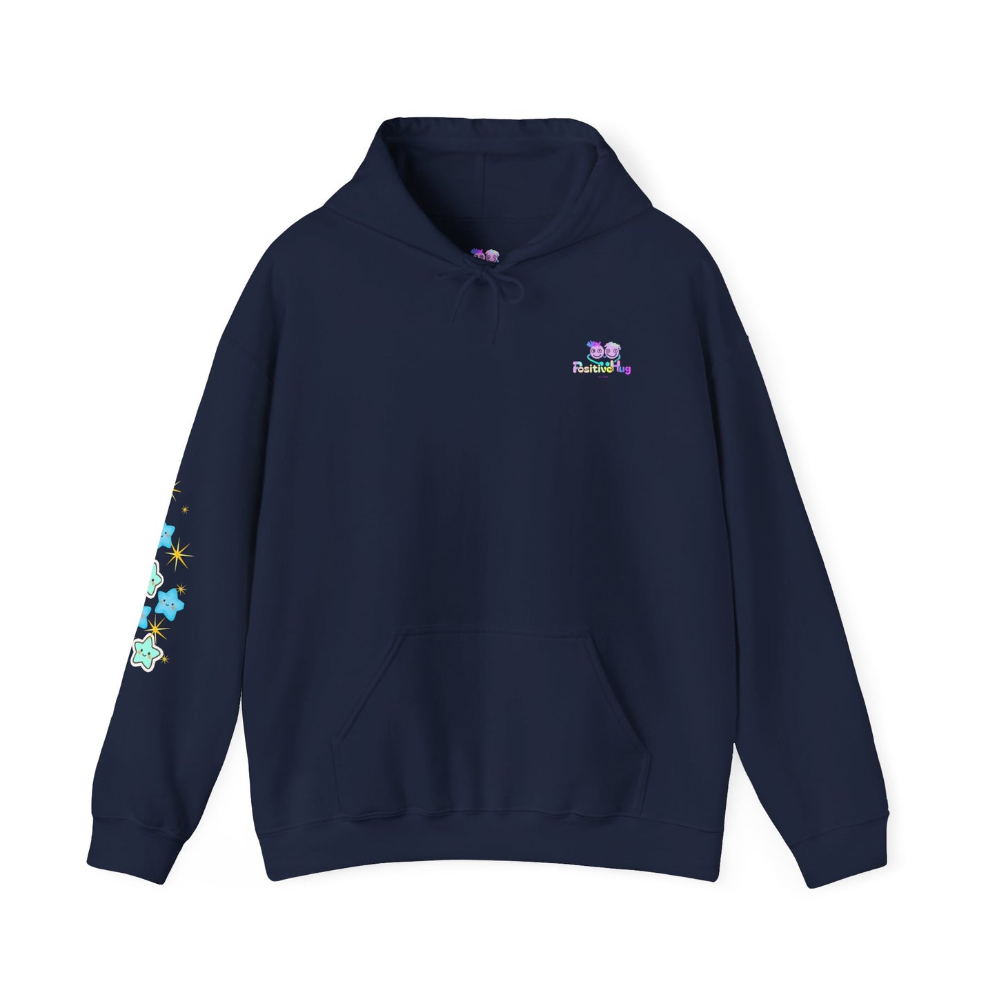 Bright Shoot for the Moon. Even if you miss, you'll land among the stars Hoodie - Cute Starry Moon Graphic