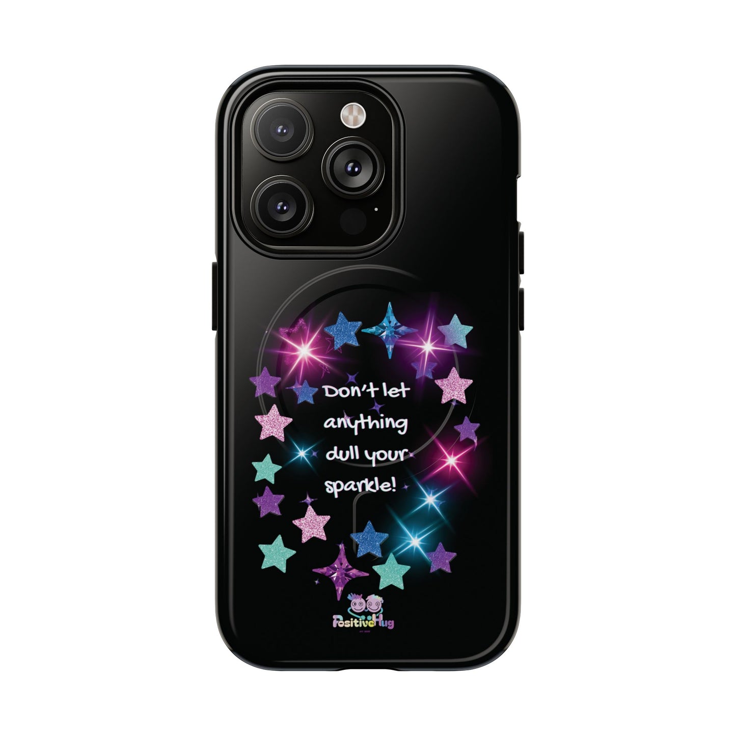 Affirmation Magnetic Phone Case — "Don't Let Anything Dull Your Sparkle" Starry Design | PositiveHug