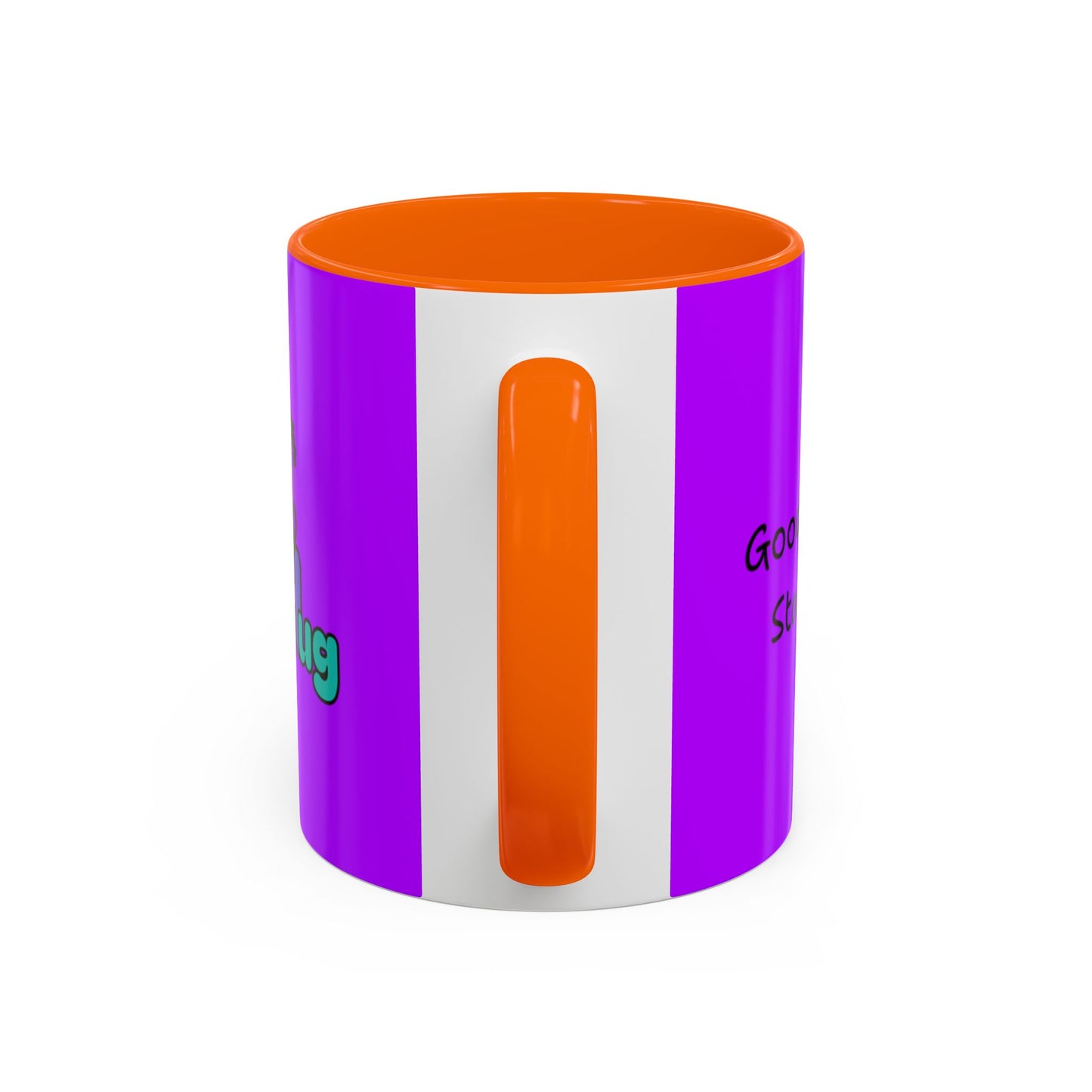 'Good Morning Starshine' Neon Cheerful Coffee Mug by PositiveHug - Purple exterior