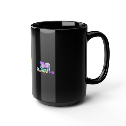 Shoot for the Moon Inspirational Black Mug — Cute Pastel Design | PositiveHug