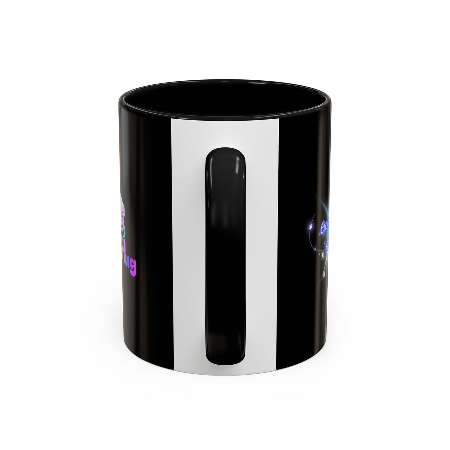 Bright Positivity Good Morning Starshine Neon Cheerful Coffee Mug by PositiveHug - Black exterior