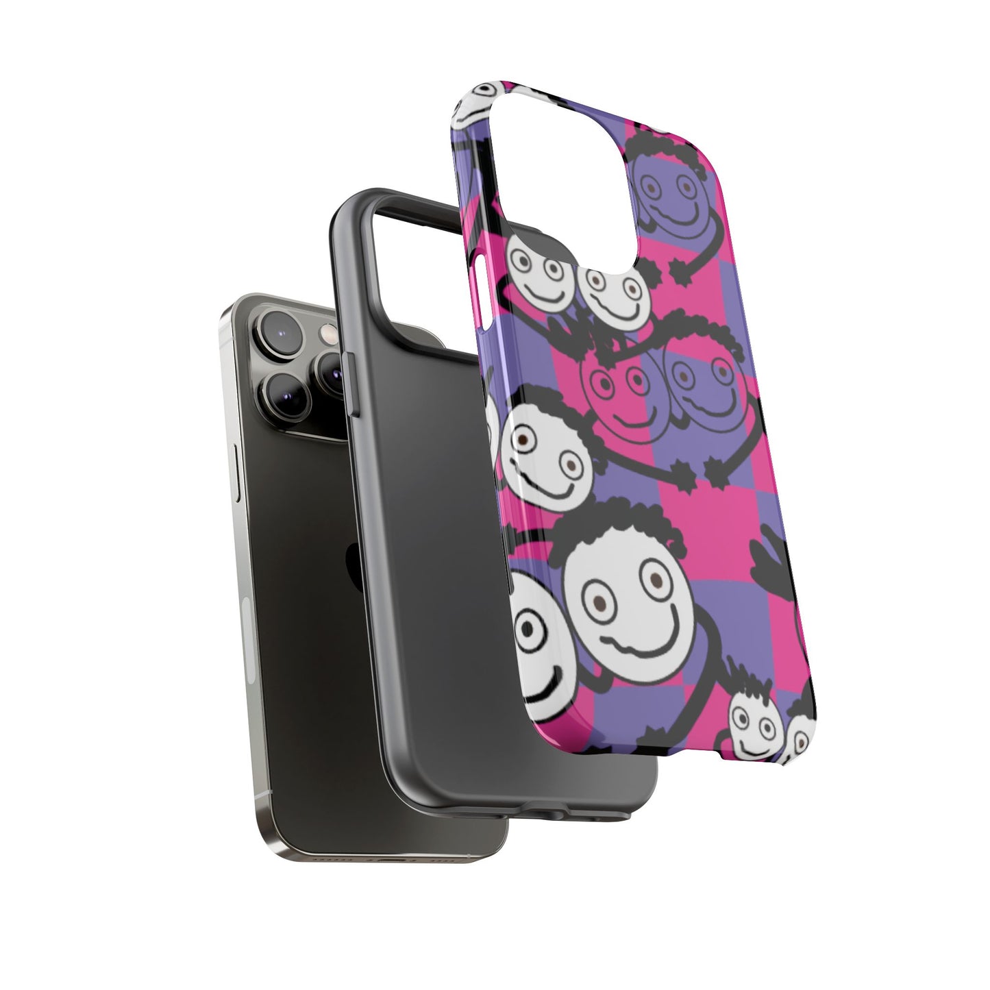 Positive Vibes Phone Case - By PositiveHug Happy, Colorful Tough Case - Pink & Purple