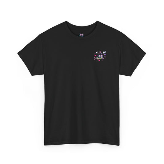 PositiveHug Logo Tee with Cute Chest Graphic  - Hearts and Stars