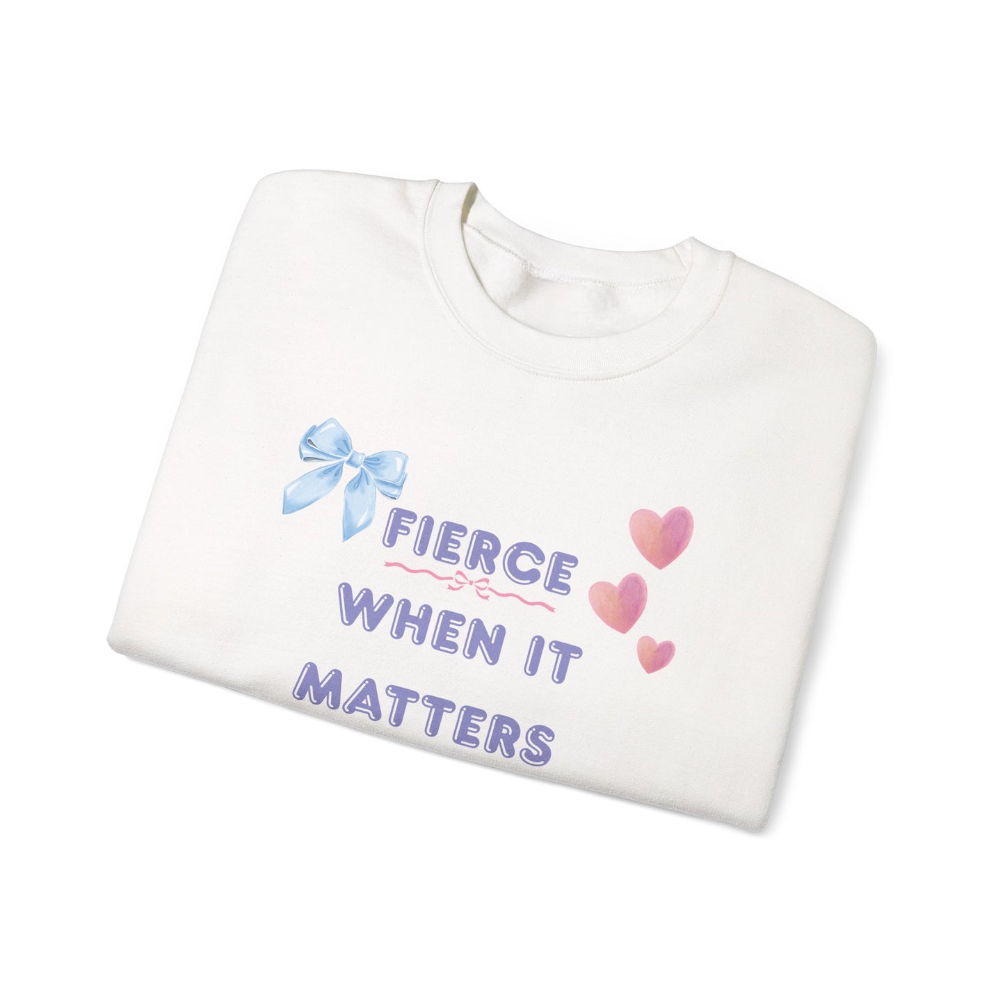 "Fierce When It Matters, Gentle When It Counts" Cute Pastel Coquette Sweatshirt | PositiveHug