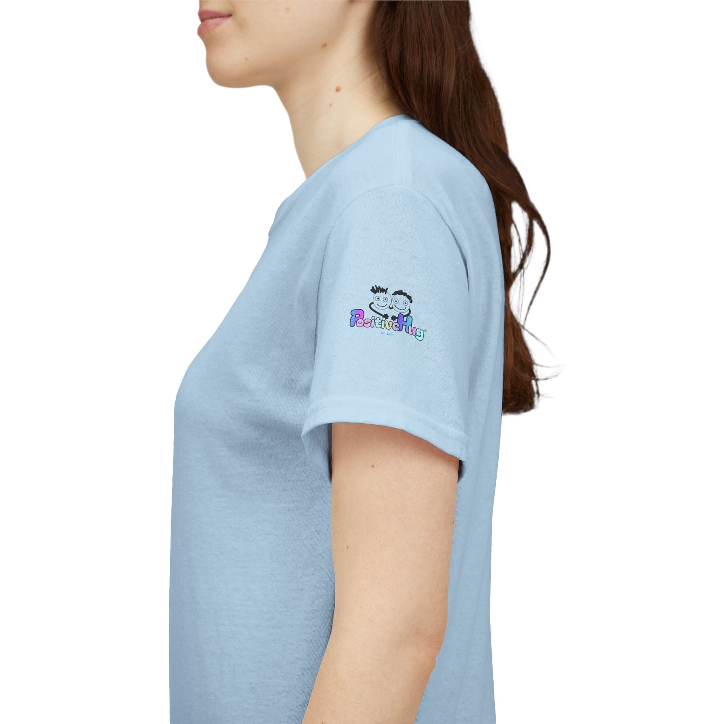 'Hey, Good Luck! x ' Quote on back, Motivational Tee
