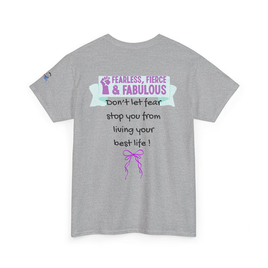 Motivational 'Don't Let Fear Stop You From Living Your Best Life' Tee - Inspirational Cute Bow Graphic