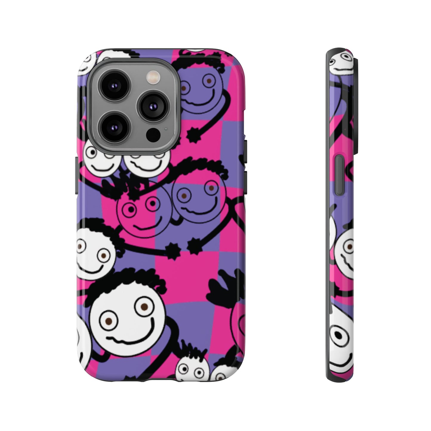 Positive Vibes Phone Case - By PositiveHug Happy, Colorful Tough Case - Pink & Purple