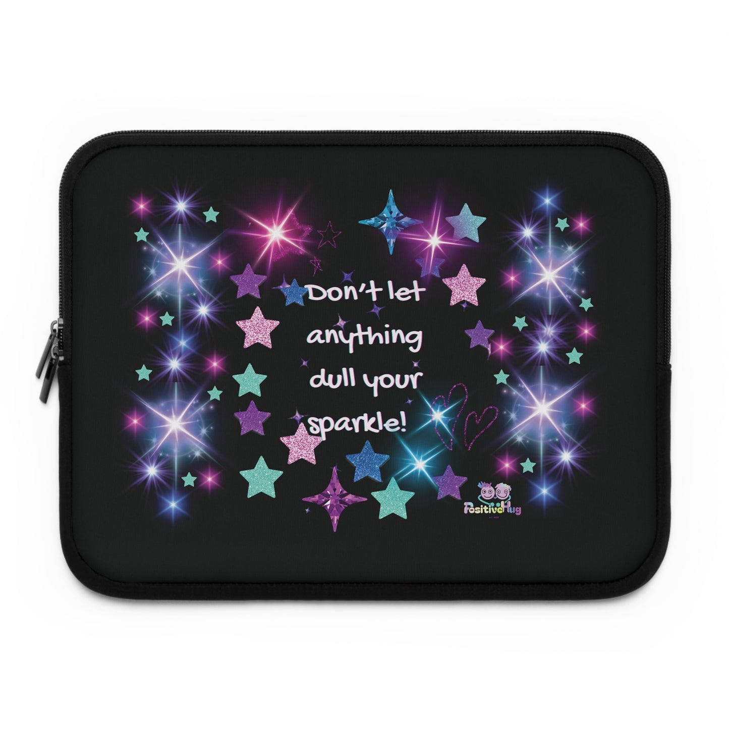 Sparkle Stars Laptop Sleeve — "Don't let anything dull your sparkle!" Inspirational Glitter Tech Case