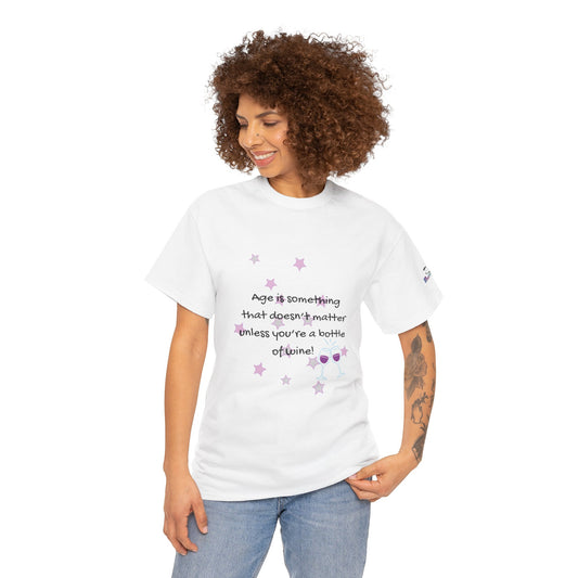 Age Doesn't Matter Unless You're a Bottle of Wine - Heart & Wine Graphic T-shirt