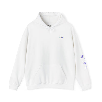 Be the person your cat thinks you are - cute hoodie with paw prints -  Design on back