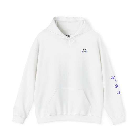 Be the person your cat thinks you are - cute hoodie with paw prints -  Design on back