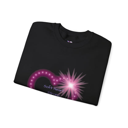 Heart Neon Crewneck Sweatshirt — “Soft Heart Strong Boundaries” Cosy Graphic Sweatshirt