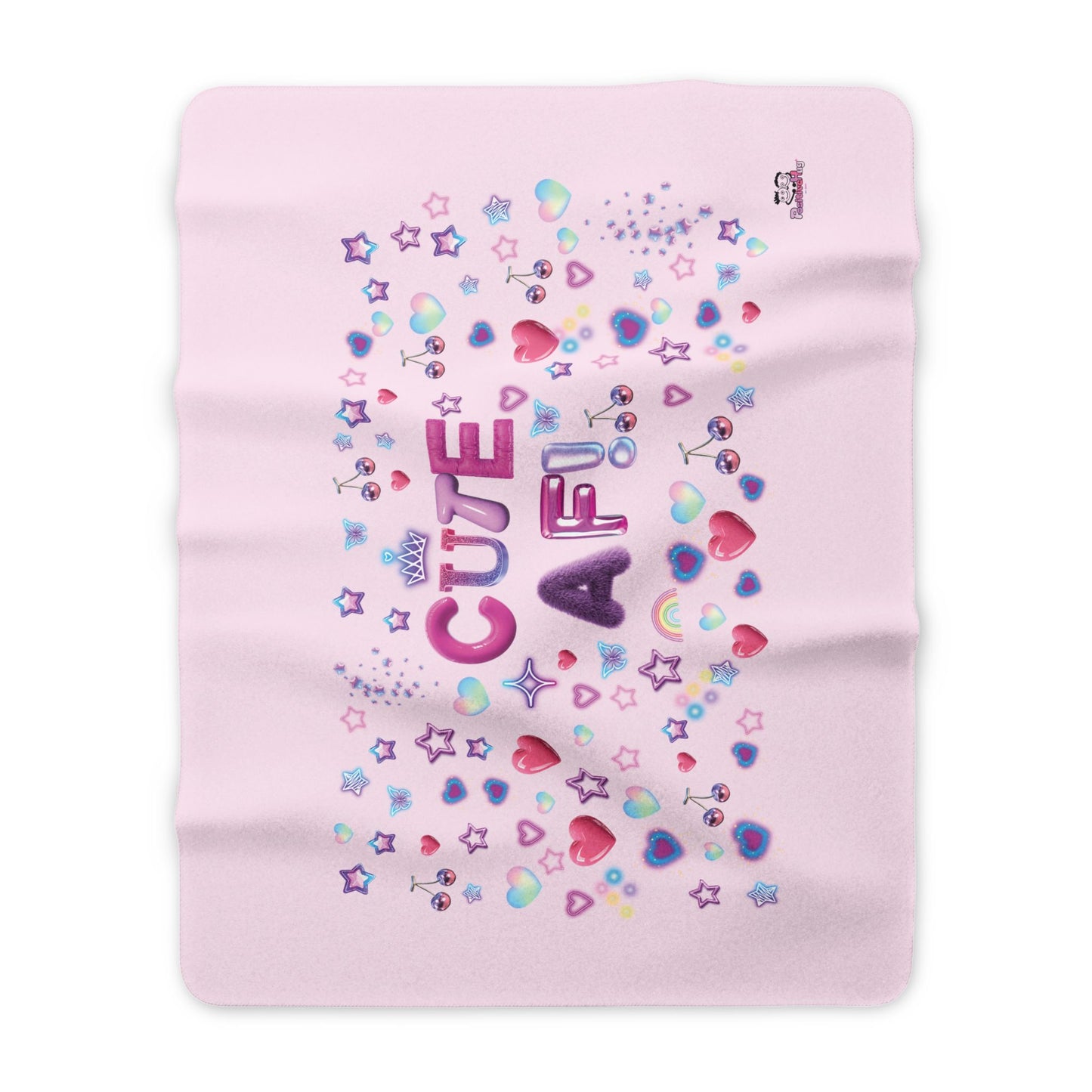 Cute AF Sherpa Blanket — Pink Heart & Stars Cosy Throw | PositiveHug