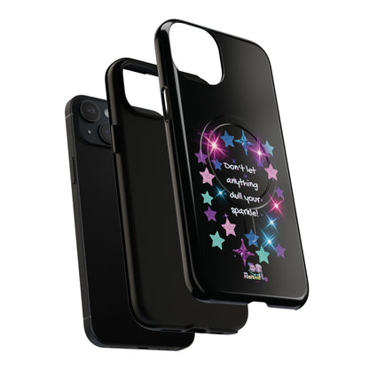 Affirmation Magnetic Phone Case — "Don't Let Anything Dull Your Sparkle" Starry Design | PositiveHug