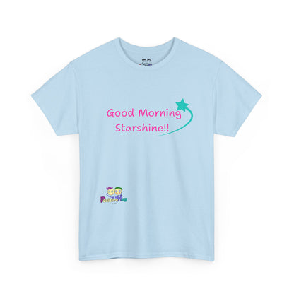 'Good Morning Starshine' Unisex Heavy Cotton Tee by PositiveHug - Design on Front