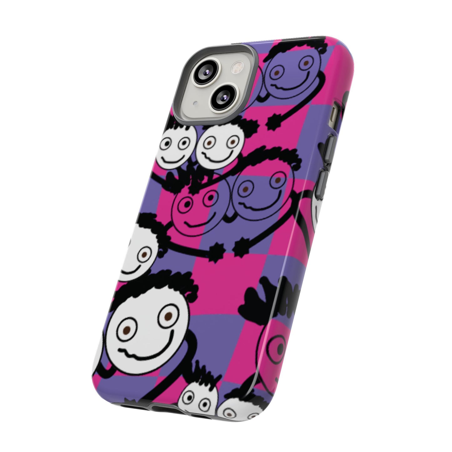 Positive Vibes Phone Case - By PositiveHug Happy, Colorful Tough Case - Pink & Purple