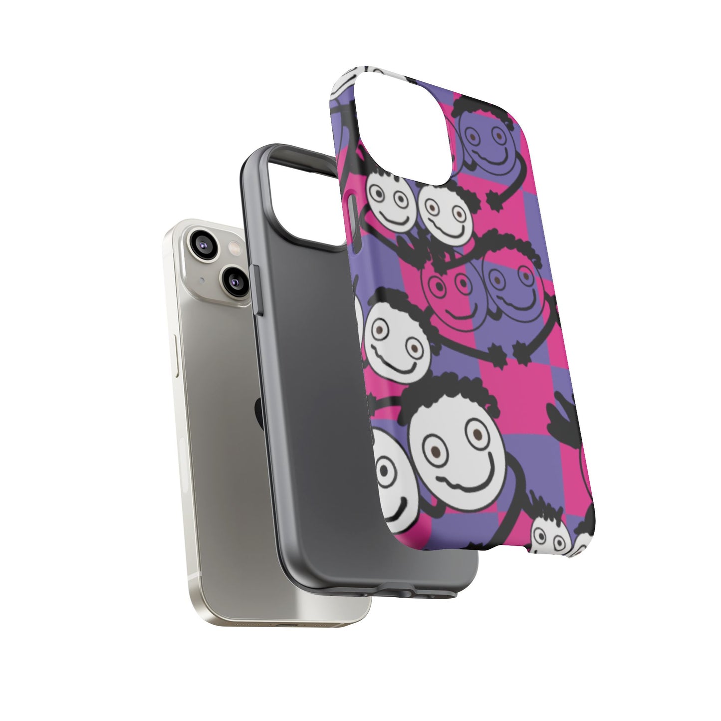 Positive Vibes Phone Case - By PositiveHug Happy, Colorful Tough Case - Pink & Purple