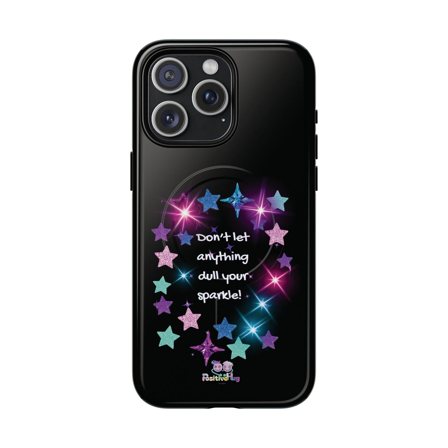 Affirmation Magnetic Phone Case — "Don't Let Anything Dull Your Sparkle" Starry Design | PositiveHug