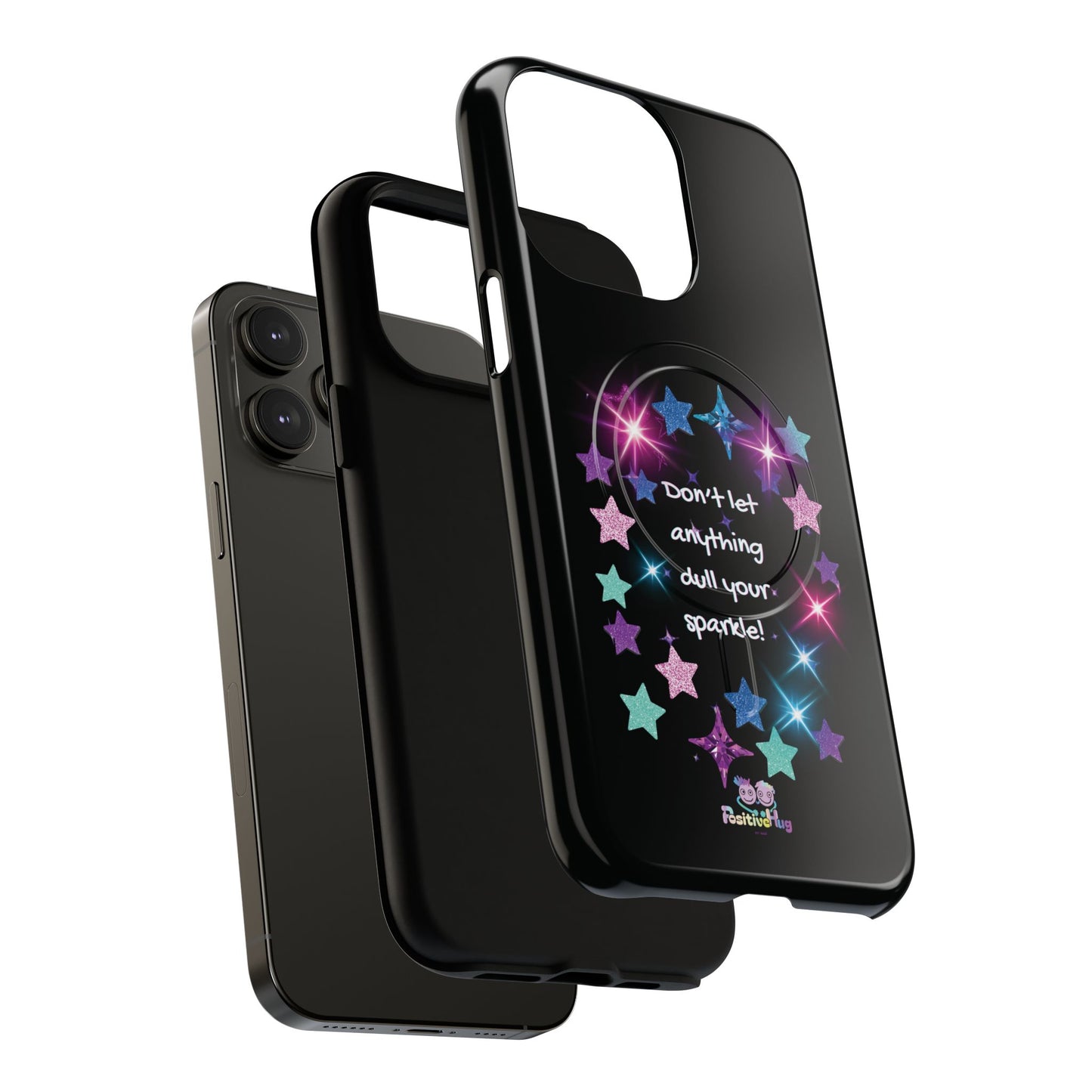 Affirmation Magnetic Phone Case — "Don't Let Anything Dull Your Sparkle" Starry Design | PositiveHug