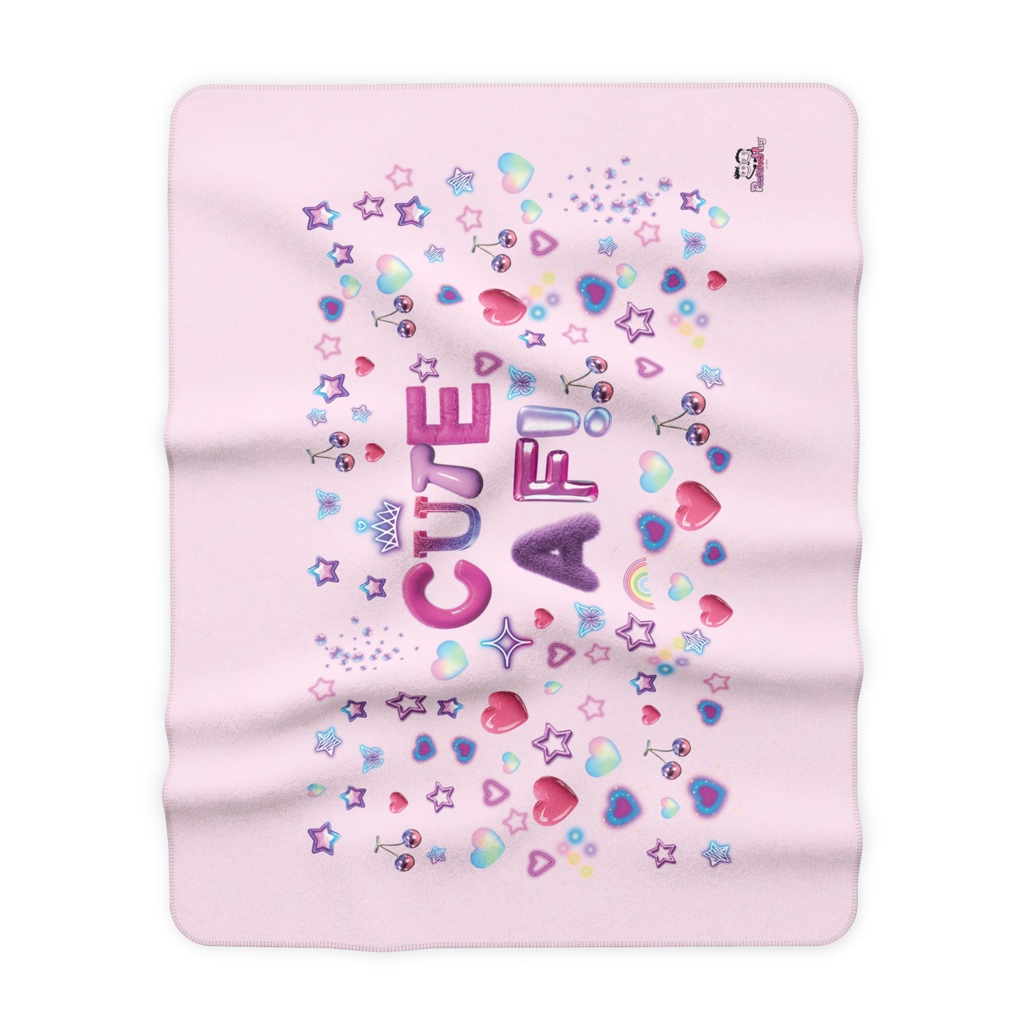 Cute AF Sherpa Blanket — Pink Heart & Stars Cosy Throw | PositiveHug