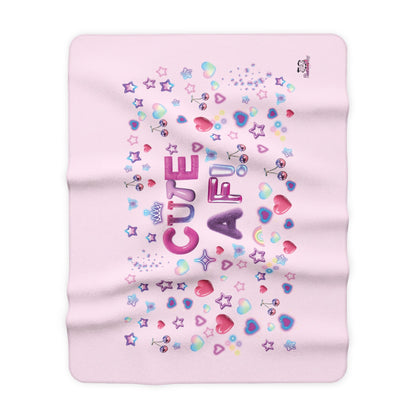 Cute AF Sherpa Blanket — Pink Heart & Stars Cosy Throw | PositiveHug