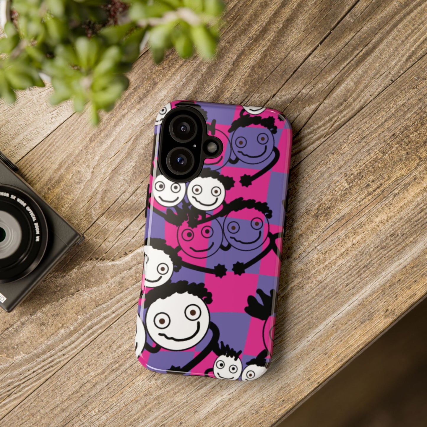 Positive Vibes Phone Case - By PositiveHug Happy, Colorful Tough Case - Pink & Purple