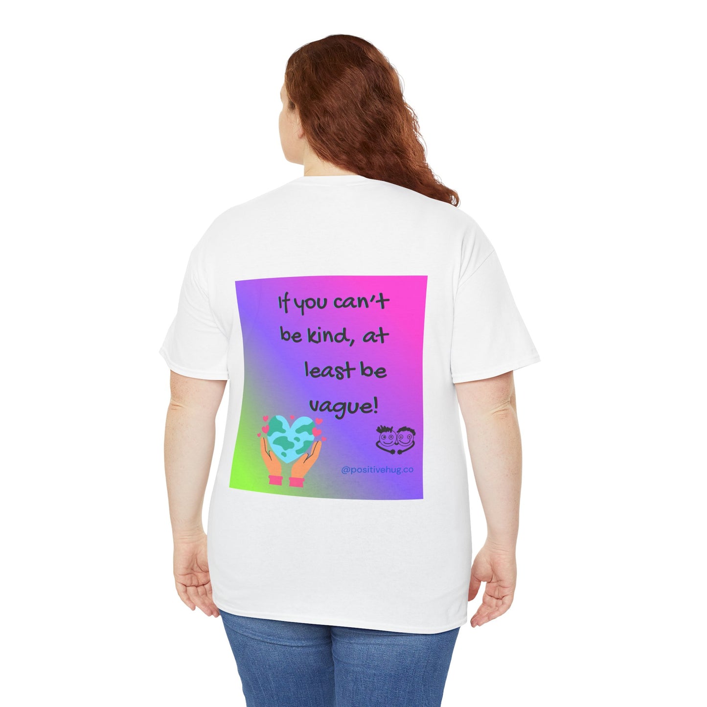 If You Can't Be Kind Be Vague T-Shirt | Gradient Kindness Neon Graphic Tee | Positivity Tee