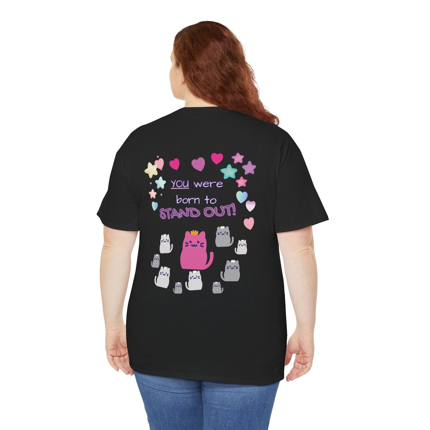 You Were Born to Stand Out T-Shirt — Cute Pastel Cat Graphic Tee