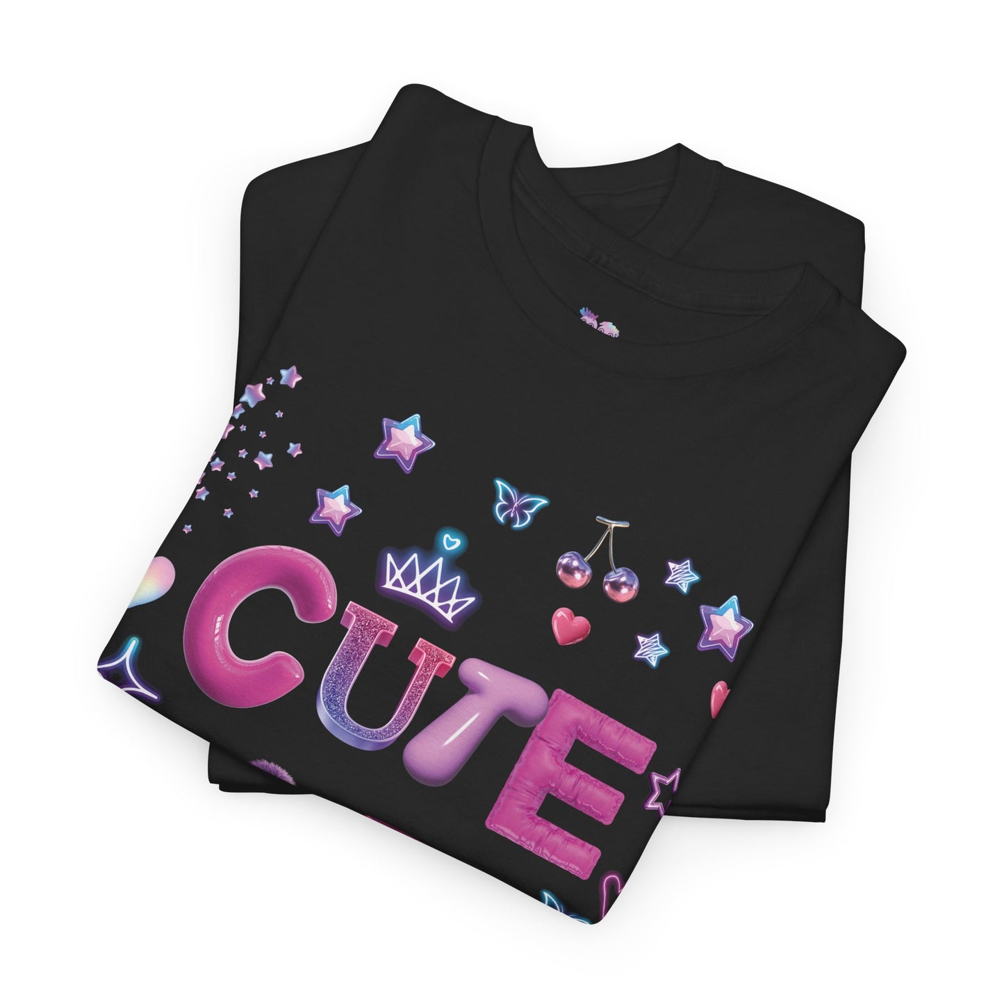 "Cute AF!" Kawaii Heart & Stars Graphic T-Shirt | PositiveHug