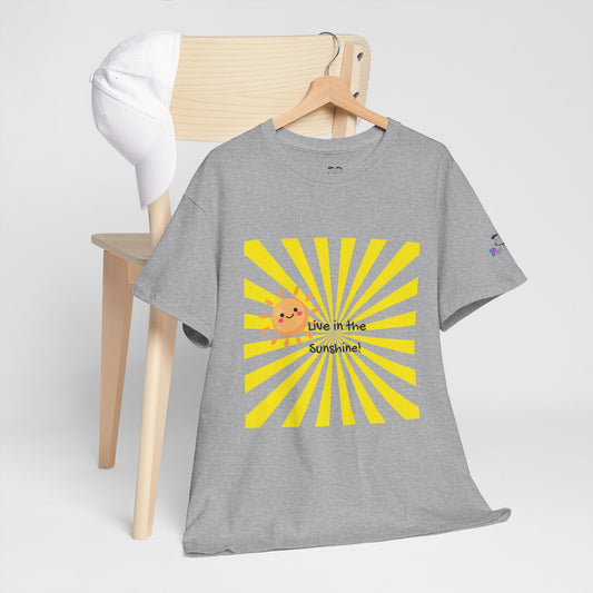 Live in the Sunshine - Bright Positivity Festival Vibes Heavy Cotton Tee