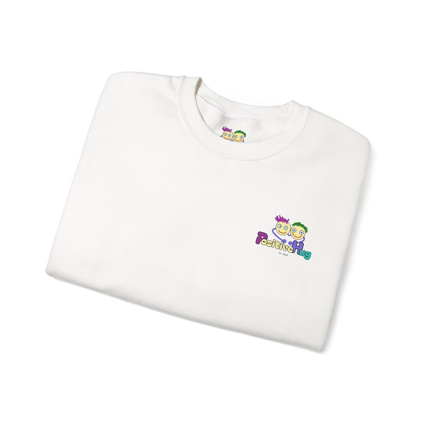 'Hey Good Luck! x ' Motivational Crewneck Sweatshirt Unisex, Quote on back