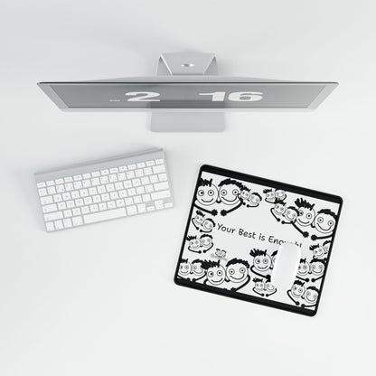 'Your Best is Enough!' Desk Mat by PositiveHug - All Over Logo Design - Fun Office Decor Unique Gift Idea