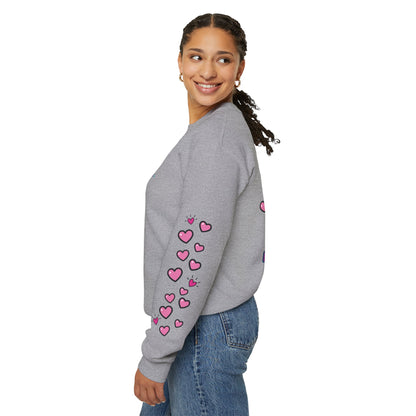Born To Be Real Not Perfect Sweatshirt — With Back Graphic and Sleeve Design